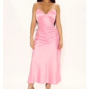 Pink silk dress